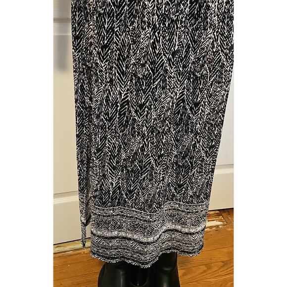 Matching Set Maxi Skirt and Button Up Top Womens Medium Petite Black White - Picture 10 of 16